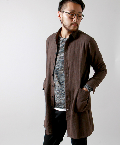 WEGO(ウィゴー)の「WEGO/ロングネルシャツ(シャツ/ブラウス・メンズ・ブラウン/ネイビー/その他1/その他2・MEDIUM/LARGE)」の1枚目の写真