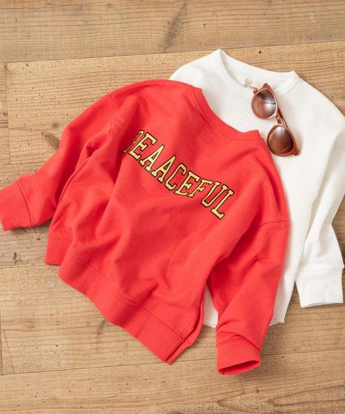 coen（コーエン）の「【coen キッズ / ジュニア】バックプリントスウェット×ワッフルロンT（2セット）（スウェット・キッズ・グレー/ホワイト/レッド/ネイビー・110/100/120/130/140/150）」の4枚目の写真