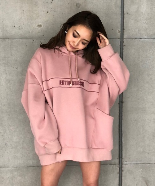 ENVYM（アンビー）の「サイドポケットビッグＰＯ（スウェット・レディース・ピンク/グリーン/ホワイト/グレー・FREE）」の4枚目の写真