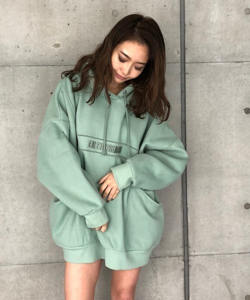 ENVYM（アンビー）の「サイドポケットビッグＰＯ（スウェット・レディース・ピンク/グリーン/ホワイト/グレー・FREE）」の6枚目の写真