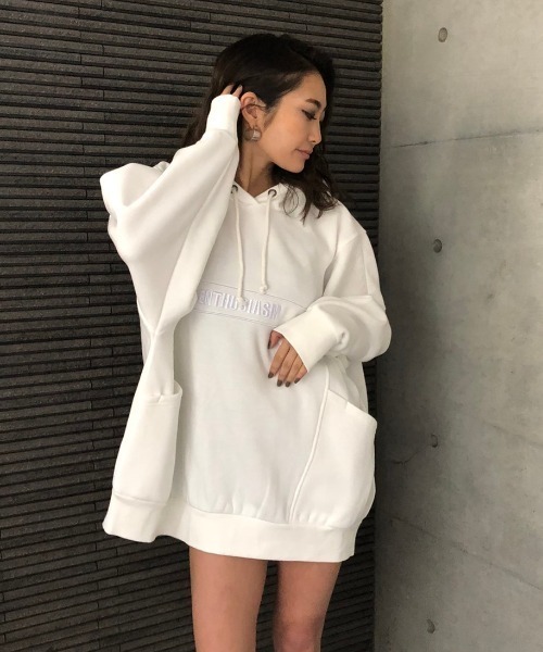 ENVYM（アンビー）の「サイドポケットビッグＰＯ（スウェット・レディース・ピンク/グリーン/ホワイト/グレー・FREE）」の7枚目の写真