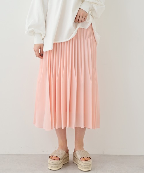 one after another NICE CLAUP（ワンアフターアナザーナイスクラップ）の「変形プリーツスカート（スカート・レディース・ホワイト系その他/ブラック系その他/グリーン/グリーン系その他/ピンク・FREE）」の5枚目の写真