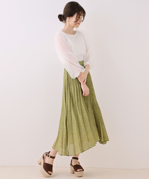 one after another NICE CLAUP（ワンアフターアナザーナイスクラップ）の「変形プリーツスカート（スカート・レディース・ホワイト系その他/ブラック系その他/グリーン/グリーン系その他/ピンク・FREE）」の18枚目の写真