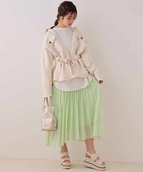 one after another NICE CLAUP（ワンアフターアナザーナイスクラップ）の「変形プリーツスカート（スカート・レディース・ホワイト系その他/ブラック系その他/グリーン/グリーン系その他/ピンク・FREE）」の19枚目の写真