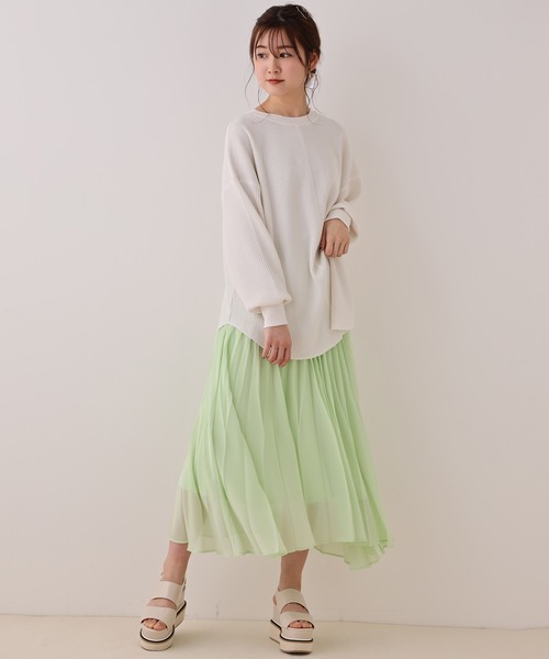 one after another NICE CLAUP（ワンアフターアナザーナイスクラップ）の「変形プリーツスカート（スカート・レディース・ホワイト系その他/ブラック系その他/グリーン/グリーン系その他/ピンク・FREE）」の13枚目の写真