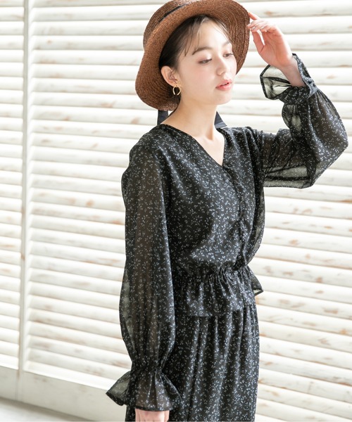 Heather（ヘザー）の「フラワーシフォンブラウス　　874508（シャツ/ブラウス・レディース・ホワイト系その他/ブルー系その他/ブラック系その他・FREE）」の3枚目の写真