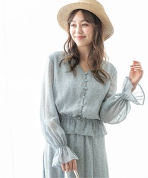 Heather | フラワーシフォンブラウス　　874508(シャツ/ブラウス)
