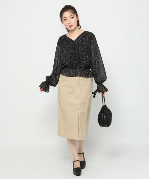 Heather（ヘザー）の「フラワーシフォンブラウス　　874508（シャツ/ブラウス・レディース・ホワイト系その他/ブルー系その他/ブラック系その他・FREE）」の5枚目の写真