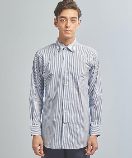 WORK TRIP OUTFITS GREEN LABEL RELAXING(ワークトリップアウトフィッツグリーンレーベル リラクシング)の「【WORK TRIP OUTFITS】WTO CO/PE ロンスト ワイド<スリムフィット>(シャツ/ブラウス・メンズ・コバルトブルー/ライトグレー・37cm/40cm/39cm/41cm/43cm/42cm/38cm)」の19枚目の写真