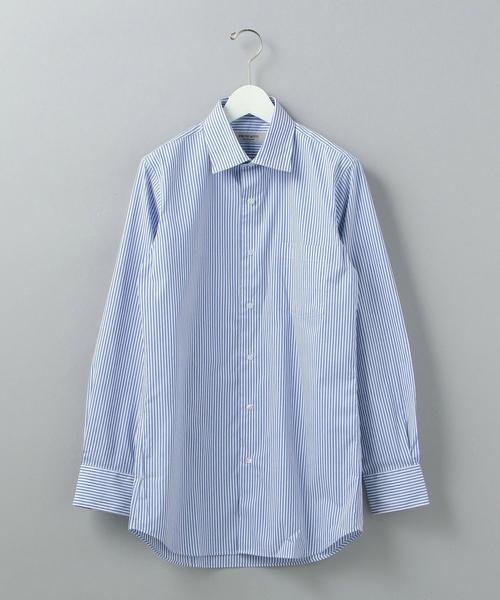 WORK TRIP OUTFITS GREEN LABEL RELAXING(ワークトリップアウトフィッツグリーンレーベル リラクシング)の「【WORK TRIP OUTFITS】WTO CO/PE ロンスト ワイド<スリムフィット>(シャツ/ブラウス・メンズ・コバルトブルー/ライトグレー・37cm/40cm/39cm/41cm/43cm/42cm/38cm)」の5枚目の写真