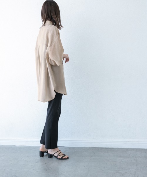 yuw（ユウ）の「シアーシャツＳＳ　887886（シャツ/ブラウス・レディース・オフホワイト/ベージュ/カーキ/パープル・FREE）」の20枚目の写真