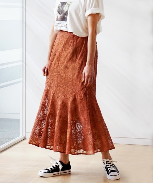 GeeRA(ジーラ)の「マーメイドレーススカート(スカート・レディース・ブラック/イエロー/オレンジ・MEDIUM)」の6枚目の写真