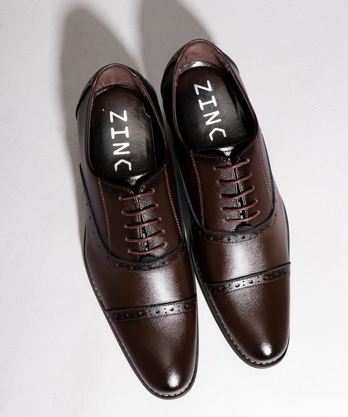 ZINC(ジンク)の「ZINC 本革トラッドビジネス ドレスシューズ(ドレスシューズ・メンズ・ブラック/ライトブラウン/ダークブラウン・39/44/40/41/42/43/46/45)」の2枚目の写真