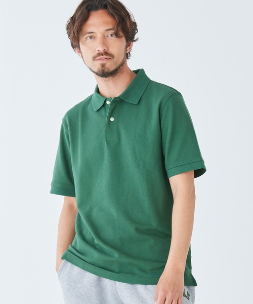 TOYOTA緑色 コットン ポロシャツ 半袖 プレミアム・ダブル・エル・ポロシャツ、半袖 ジャパン・フィット