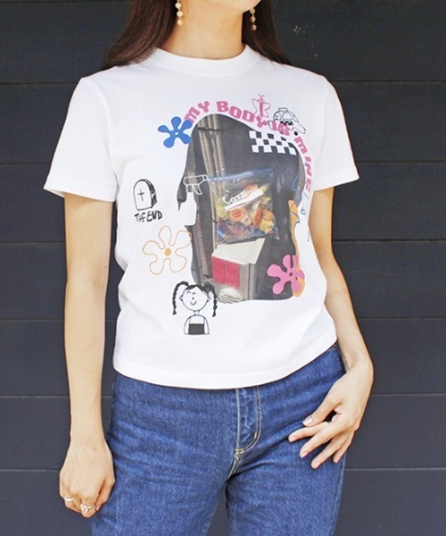Casselini(キャセリーニ)の「【EC限定】Casselini(キャセリーニ)Casselini Tee(Tシャツ/カットソー・レディース・ホワイト/ブラック×ホワイト・S/M)」の8枚目の写真