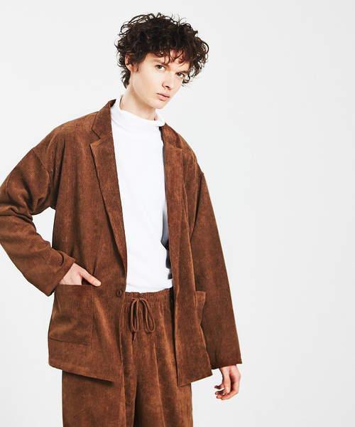 MYSELF ABAHOUSE（マイセルフアバハウス）の「【MYSELF ABAHOUSE/セットアップ対応】コーデュロイ 1ボタン ジャケット（テーラードジャケット・メンズ・ブラック/アイボリー/ダークブラウン/カーキ/スモークピンク・46/48）」の4枚目の写真