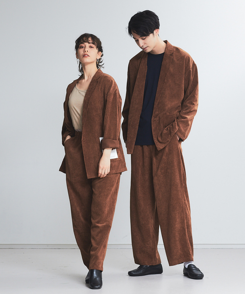 MYSELF ABAHOUSE（マイセルフアバハウス）の「【MYSELF ABAHOUSE/セットアップ対応】コーデュロイ 1ボタン ジャケット（テーラードジャケット・メンズ・ブラック/アイボリー/ダークブラウン/カーキ/スモークピンク・46/48）」の9枚目の写真