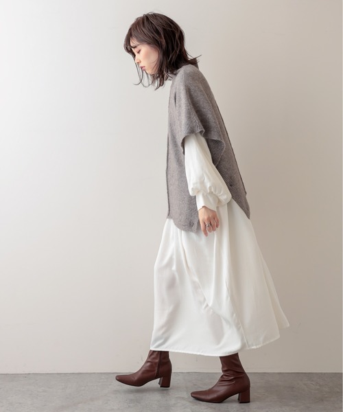 natural couture（ナチュラルクチュール）の「バルーンスリーブギャザーOP（ワンピース・レディース・オフホワイト/モカ/ベージュ・FREE）」の13枚目の写真