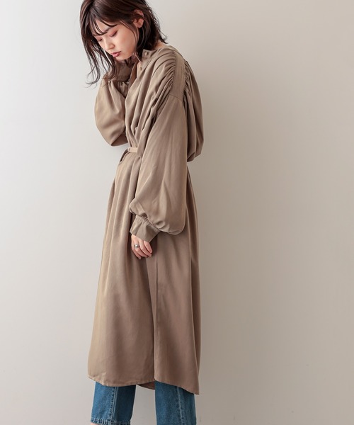 natural couture（ナチュラルクチュール）の「バルーンスリーブギャザーOP（ワンピース・レディース・オフホワイト/モカ/ベージュ・FREE）」の19枚目の写真