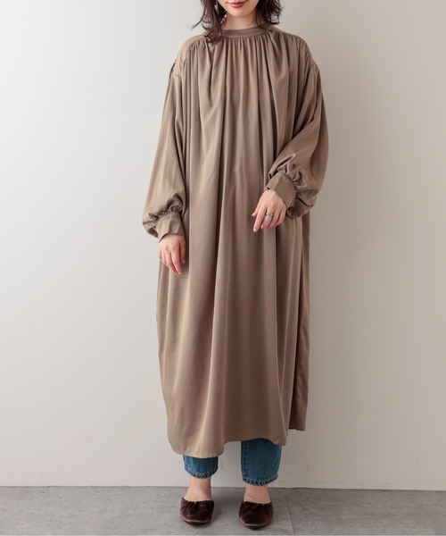 natural couture（ナチュラルクチュール）の「バルーンスリーブギャザーOP（ワンピース・レディース・オフホワイト/モカ/ベージュ・FREE）」の21枚目の写真