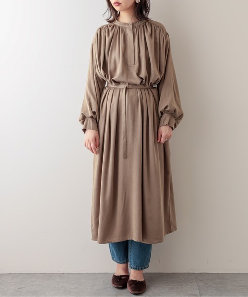 natural couture（ナチュラルクチュール）の「バルーンスリーブギャザーOP（ワンピース・レディース・オフホワイト/モカ/ベージュ・FREE）」の12枚目の写真