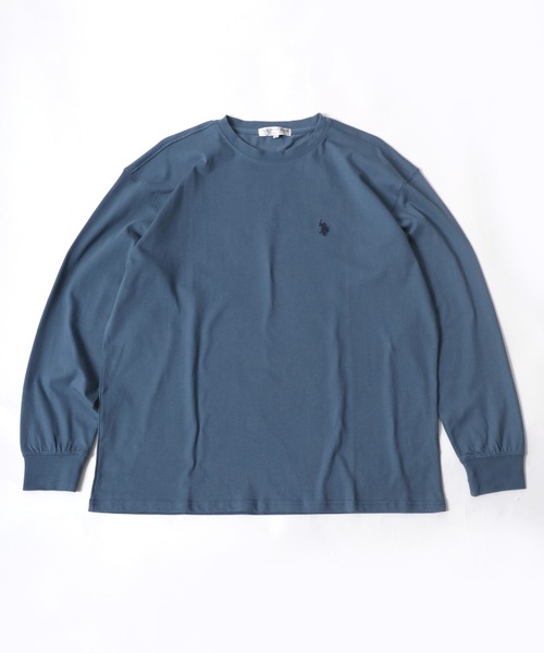 U.S. POLO ASSN.（ユーエスポロアッスン）の「【U.S. POLO ASSN.】 ビッグシルエット ワンポイント刺繍 クルーネック 長袖Ｔシャツ/無地Ｔ（Tシャツ/カットソー・メンズ・ホワイト/ブラック/ベージュ/ネイビー/ダークグリーン/ブルー・LL/M/L）」の6枚目の写真