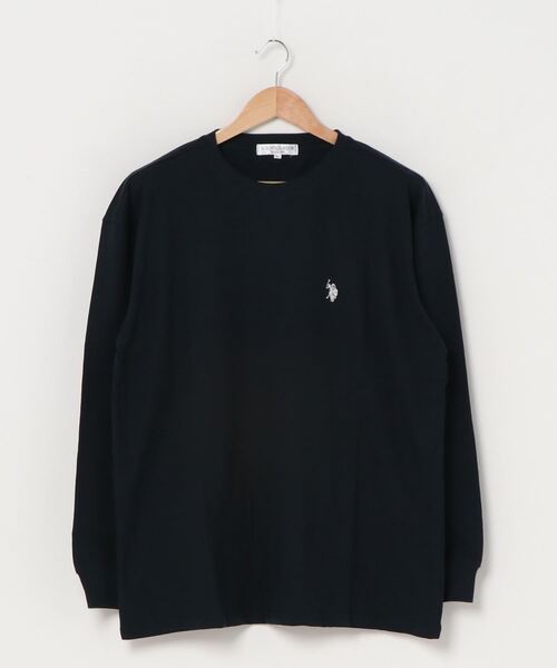U.S. POLO ASSN.（ユーエスポロアッスン）の「【U.S. POLO ASSN.】 ビッグシルエット ワンポイント刺繍 クルーネック 長袖Ｔシャツ/無地Ｔ（Tシャツ/カットソー・メンズ・ホワイト/ブラック/ベージュ/ネイビー/ダークグリーン/ブルー・LL/M/L）」の11枚目の写真