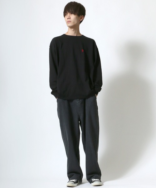 U.S. POLO ASSN.（ユーエスポロアッスン）の「【U.S. POLO ASSN.】 ビッグシルエット ワンポイント刺繍 クルーネック 長袖Ｔシャツ/無地Ｔ（Tシャツ/カットソー・メンズ・ホワイト/ブラック/ベージュ/ネイビー/ダークグリーン/ブルー・LL/M/L）」の13枚目の写真