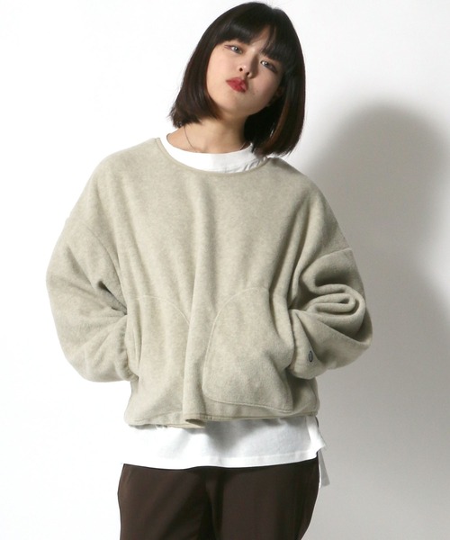 DISCUS ATHLETIC（ディスカス　アスレチック）の「DISCUS ATHLETIC（ディスカスアスレチック）フリース プルオーバー トップス レディース/トレーナー 無地（スウェット・レディース・オレンジ/パープル/ベージュ/グレー/ブラック/アイボリー/グリーン/ブラウン/モスグリーン/ブルー/レモンイエロー/コーラル/チャコールグレー/オレンジ系その他/ロイヤルブルー/ホワイト系その他/イエロー/ミント・L/M）」の7枚目の写真