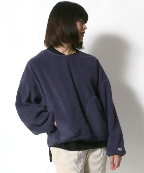 DISCUS ATHLETIC（ディスカス　アスレチック）の「DISCUS ATHLETIC（ディスカスアスレチック）フリース プルオーバー トップス レディース/トレーナー 無地（スウェット・レディース・オレンジ/パープル/ベージュ/グレー/ブラック/アイボリー/グリーン/ブラウン/モスグリーン/ブルー/レモンイエロー/コーラル/チャコールグレー/オレンジ系その他/ロイヤルブルー/ホワイト系その他/イエロー/ミント・L/M）」の13枚目の写真
