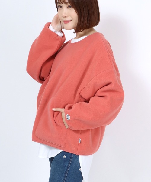 DISCUS ATHLETIC（ディスカス　アスレチック）の「DISCUS ATHLETIC（ディスカスアスレチック）フリース プルオーバー トップス レディース/トレーナー 無地（スウェット・レディース・オレンジ/パープル/ベージュ/グレー/ブラック/アイボリー/グリーン/ブラウン/モスグリーン/ブルー/レモンイエロー/コーラル/チャコールグレー/オレンジ系その他/ロイヤルブルー/ホワイト系その他/イエロー/ミント・L/M）」の17枚目の写真