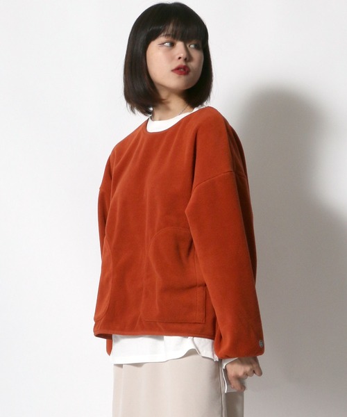 DISCUS ATHLETIC（ディスカス　アスレチック）の「DISCUS ATHLETIC（ディスカスアスレチック）フリース プルオーバー トップス レディース/トレーナー 無地（スウェット・レディース・オレンジ/パープル/ベージュ/グレー/ブラック/アイボリー/グリーン/ブラウン/モスグリーン/ブルー/レモンイエロー/コーラル/チャコールグレー/オレンジ系その他/ロイヤルブルー/ホワイト系その他/イエロー/ミント・L/M）」の16枚目の写真