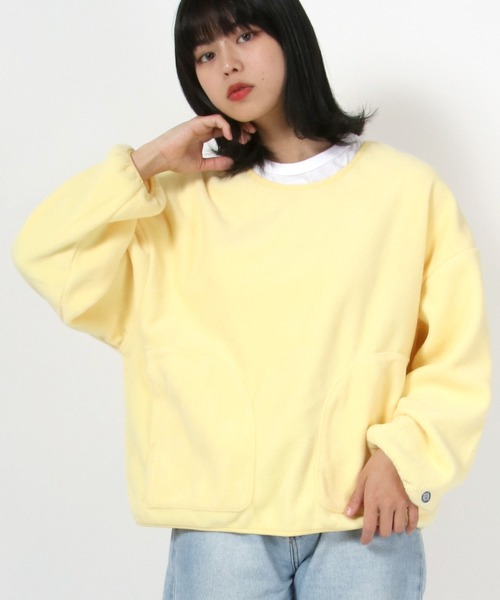 DISCUS ATHLETIC（ディスカス　アスレチック）の「DISCUS ATHLETIC（ディスカスアスレチック）フリース プルオーバー トップス レディース/トレーナー 無地（スウェット・レディース・オレンジ/パープル/ベージュ/グレー/ブラック/アイボリー/グリーン/ブラウン/モスグリーン/ブルー/レモンイエロー/コーラル/チャコールグレー/オレンジ系その他/ロイヤルブルー/ホワイト系その他/イエロー/ミント・L/M）」の15枚目の写真