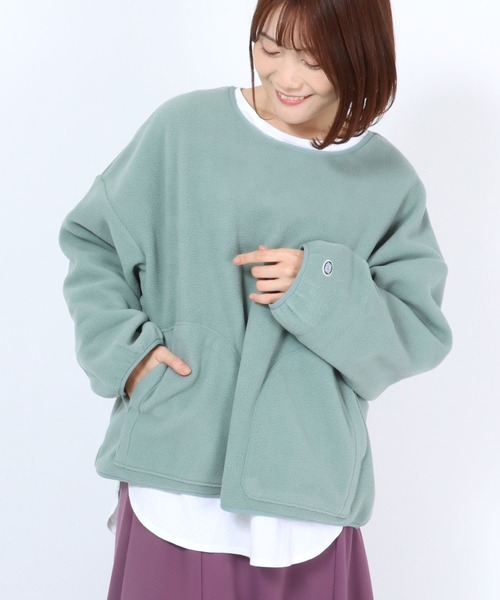 DISCUS ATHLETIC（ディスカス　アスレチック）の「DISCUS ATHLETIC（ディスカスアスレチック）フリース プルオーバー トップス レディース/トレーナー 無地（スウェット・レディース・オレンジ/パープル/ベージュ/グレー/ブラック/アイボリー/グリーン/ブラウン/モスグリーン/ブルー/レモンイエロー/コーラル/チャコールグレー/オレンジ系その他/ロイヤルブルー/ホワイト系その他/イエロー/ミント・L/M）」の10枚目の写真