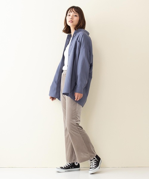 INNOCENT BLUE（イノセントブルー）の「【innocent blue/イノセントブルー】ベロアコールフレアパンツ　リラックスパンツ　ウエストゴム仕様　フレアと光沢感のある素材（その他パンツ・レディース・ブラック/パープル/ブラウン/カーキ/ブルー/ライトベージュ・MEDIUM）」の13枚目の写真