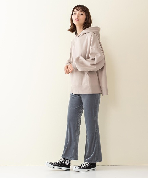 INNOCENT BLUE（イノセントブルー）の「【innocent blue/イノセントブルー】ベロアコールフレアパンツ　リラックスパンツ　ウエストゴム仕様　フレアと光沢感のある素材（その他パンツ・レディース・ブラック/パープル/ブラウン/カーキ/ブルー/ライトベージュ・MEDIUM）」の16枚目の写真