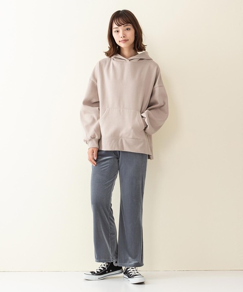 INNOCENT BLUE（イノセントブルー）の「【innocent blue/イノセントブルー】ベロアコールフレアパンツ　リラックスパンツ　ウエストゴム仕様　フレアと光沢感のある素材（その他パンツ・レディース・ブラック/パープル/ブラウン/カーキ/ブルー/ライトベージュ・MEDIUM）」の18枚目の写真