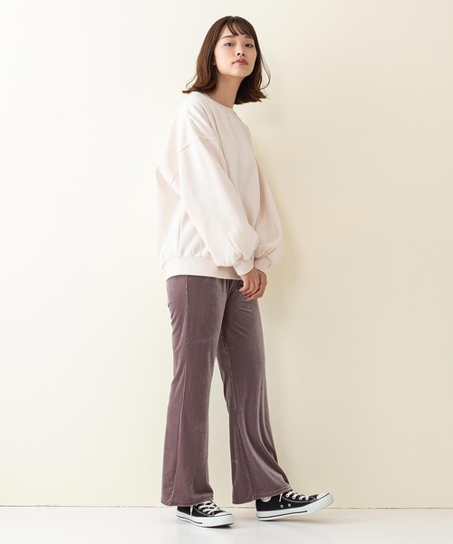 INNOCENT BLUE（イノセントブルー）の「【innocent blue/イノセントブルー】ベロアコールフレアパンツ　リラックスパンツ　ウエストゴム仕様　フレアと光沢感のある素材（その他パンツ・レディース・ブラック/パープル/ブラウン/カーキ/ブルー/ライトベージュ・MEDIUM）」の21枚目の写真