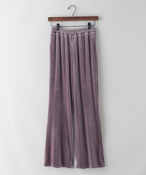 INNOCENT BLUE（イノセントブルー）の「【innocent blue/イノセントブルー】ベロアコールフレアパンツ　リラックスパンツ　ウエストゴム仕様　フレアと光沢感のある素材（その他パンツ・レディース・ブラック/パープル/ブラウン/カーキ/ブルー/ライトベージュ・MEDIUM）」の22枚目の写真