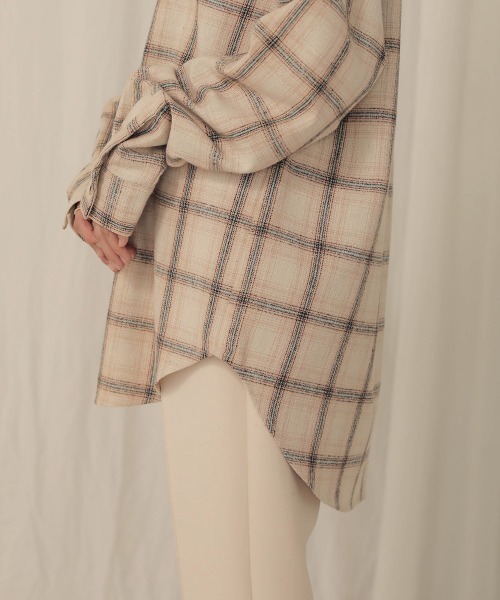 Bab(バブ)の「【WEB限定】ビッグシルエット起毛チェックシャツ(シャツ/ブラウス・レディース・レッド/ブルー/アイボリー・FREE)」の12枚目の写真