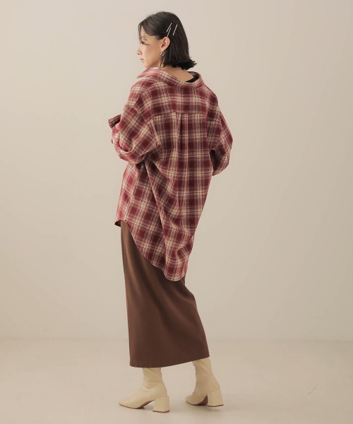 Bab(バブ)の「【WEB限定】ビッグシルエット起毛チェックシャツ(シャツ/ブラウス・レディース・レッド/ブルー/アイボリー・FREE)」の16枚目の写真