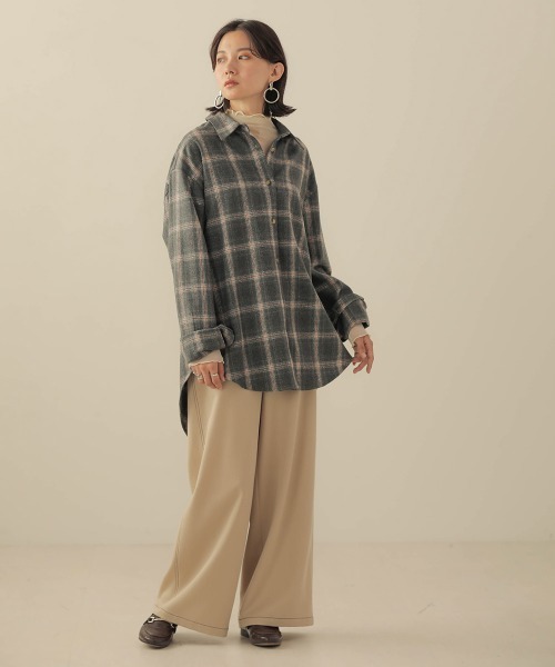 Bab(バブ)の「【WEB限定】ビッグシルエット起毛チェックシャツ(シャツ/ブラウス・レディース・レッド/ブルー/アイボリー・FREE)」の17枚目の写真