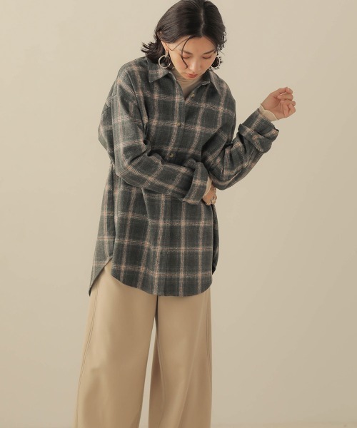 Bab(バブ)の「【WEB限定】ビッグシルエット起毛チェックシャツ(シャツ/ブラウス・レディース・レッド/ブルー/アイボリー・FREE)」の19枚目の写真