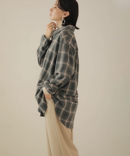 Bab(バブ)の「【WEB限定】ビッグシルエット起毛チェックシャツ(シャツ/ブラウス・レディース・レッド/ブルー/アイボリー・FREE)」の21枚目の写真