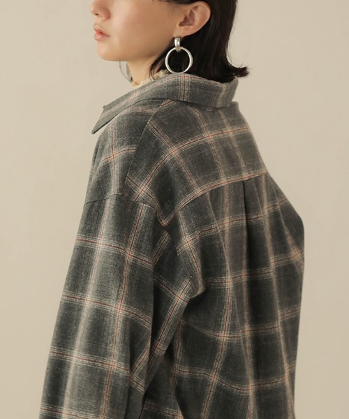 Bab(バブ)の「【WEB限定】ビッグシルエット起毛チェックシャツ(シャツ/ブラウス・レディース・レッド/ブルー/アイボリー・FREE)」の22枚目の写真