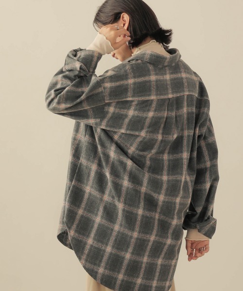 Bab(バブ)の「【WEB限定】ビッグシルエット起毛チェックシャツ(シャツ/ブラウス・レディース・レッド/ブルー/アイボリー・FREE)」の18枚目の写真