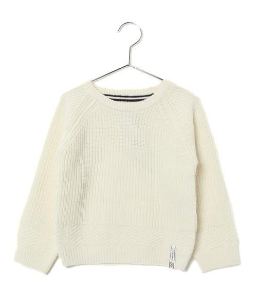 CIAOPANIC TYPY(チャオパニックティピー)の「KIDS カタアゼクループルオーバー(ニット/セーター・キッズ・ホワイト/グレー・95/115/105/125/135)」の7枚目の写真
