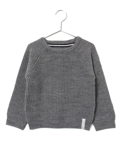 CIAOPANIC TYPY(チャオパニックティピー)の「KIDS カタアゼクループルオーバー(ニット/セーター・キッズ・ホワイト/グレー・95/115/105/125/135)」の2枚目の写真