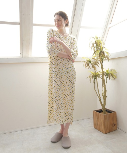 a1851n【ワコール】ルームウェア/美品 ワンピース ドルマン 花柄 レア 楽 a1851n【ワコール】ルームウェア/美品 ワンピース ドルマン 花柄