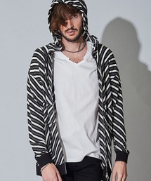 【NO ID.】Bias Border Zip Parka / バイアス ボーダー ジップ パーカ